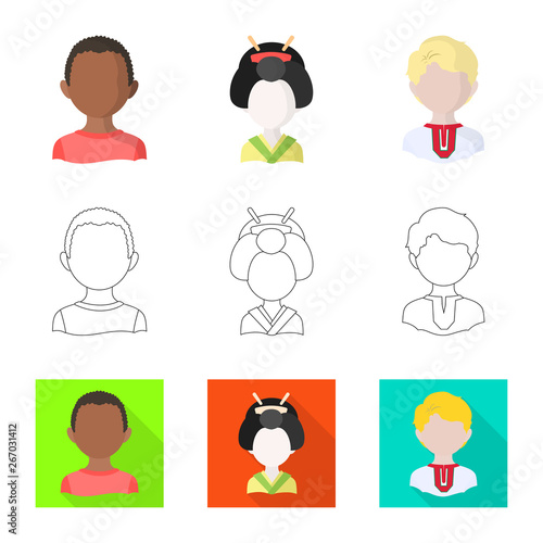 Isolated object of imitator and resident symbol. Set of imitator and culture vector icon for stock.