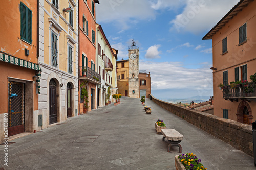 Fototapeta Naklejka Na Ścianę i Meble -  Chianciano Terme, Siena, Tuscany, Italy: panoramic street in the old town