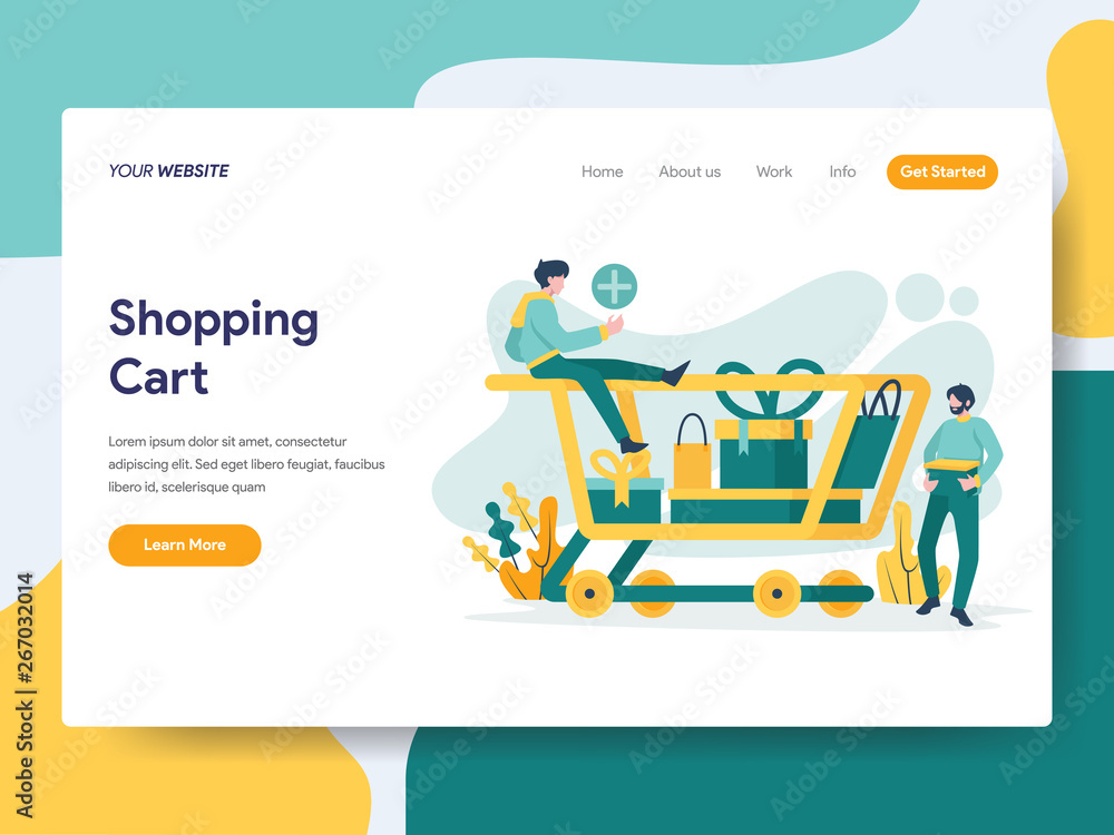 Landing page template of Shopping Cart Illustration Concept. Modern flat design concept of web page design for website and mobile website.Vector illustration Landing page template of Shopping Cart Illustration Concept. Modern flat design concept of web page design for website and mobile website.Vector illustration