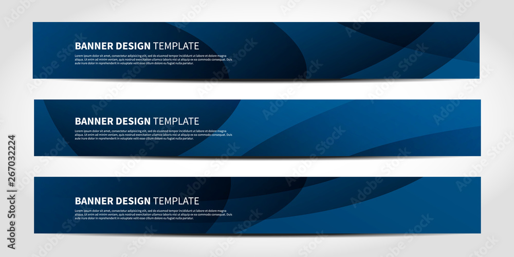 Fototapeta premium Vector banners with abstract geometric blue background