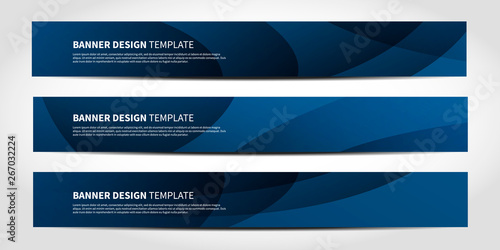 Vector banners with abstract geometric blue background photo