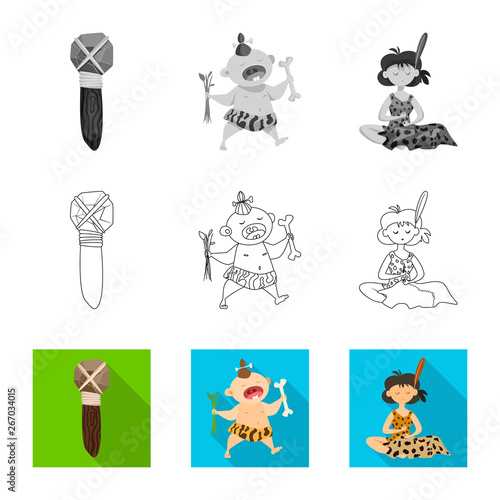 Vector illustration of evolution  and prehistory icon. Set of evolution  and development  stock symbol for web.