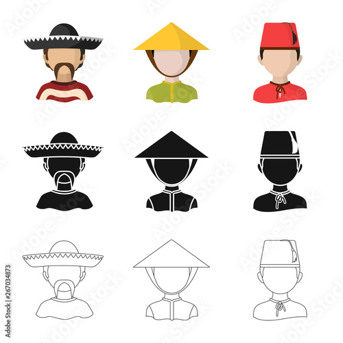Vector design of imitator and resident logo. Set of imitator and culture stock symbol for web.