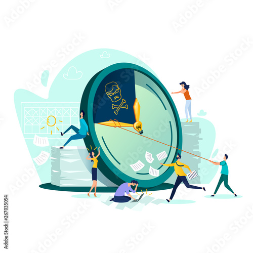 Deadline and time management business concept vector