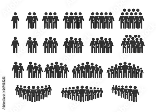 Set of People Icons. Person work group team. Vector illustration. Isolated on white background.