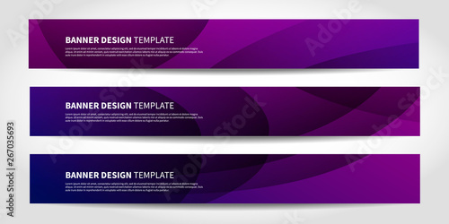 Vector banners with abstract geometric purple and blue background