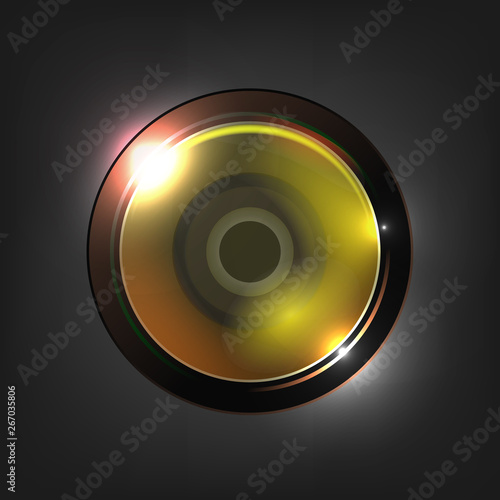 Realistic High Quality Camera Photo Lens Vector. Photographic Lens Used In Mechanism To Make Images Of Objects On Media Capable Of Storing Image Chemically Or Electronically. 3d Illustration