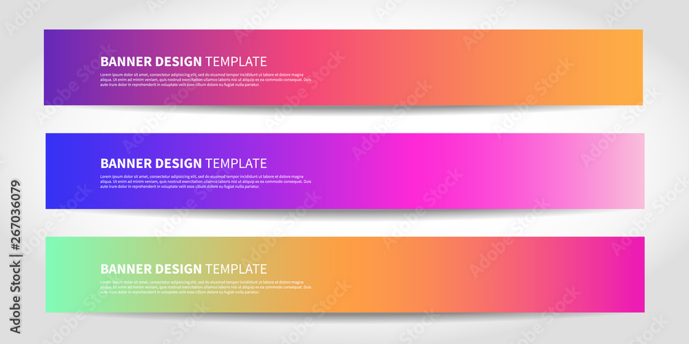 Obraz premium Vector banners with abstract background. Colorful modern website headers