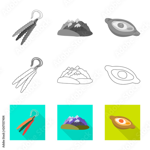 Vector design of culture and sightseeing logo. Set of culture and originality vector icon for stock.