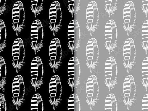 Принти на полотні Mockingjay feather seamless pattern hand drawn sketch