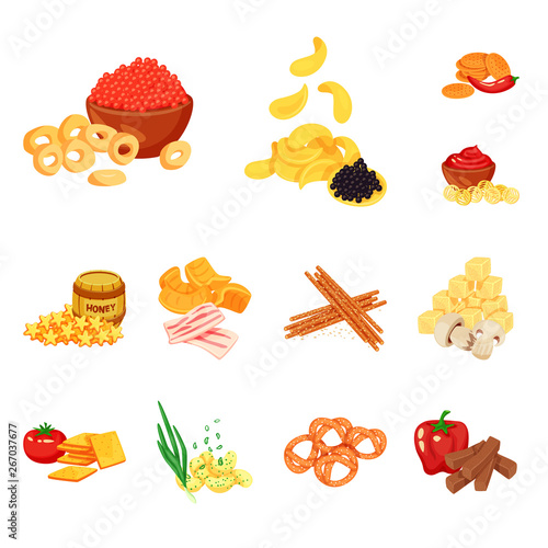 Vector illustration of food and product logo. Set of food and party stock vector illustration.