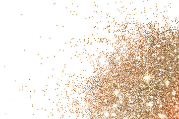 Background with gold glitter on white background for your design
