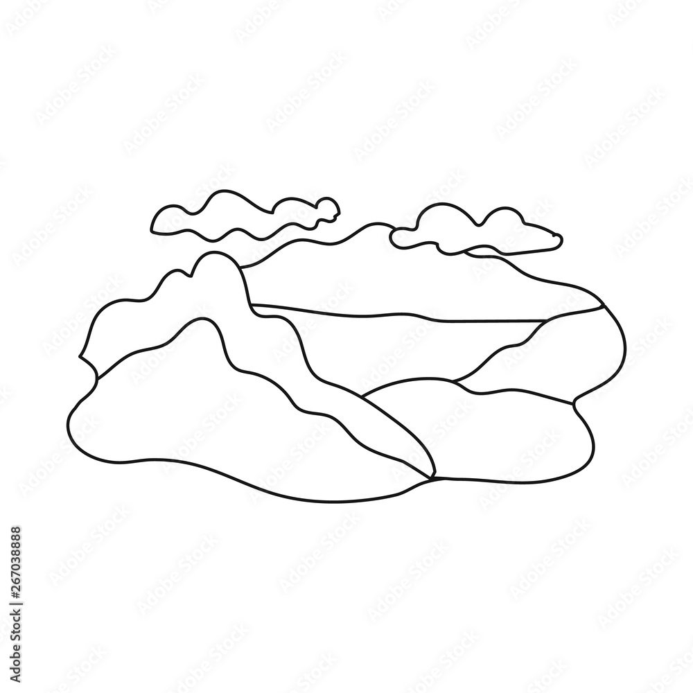Isolated object of mountain and lake sign. Set of mountain and forest vector icon for stock. Isolated object of mountain and lake sign. Set of mountain and forest vector icon for stock.