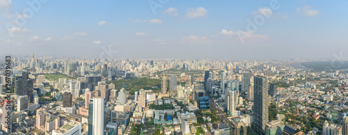 Panorama view of high building in city © rukawajung