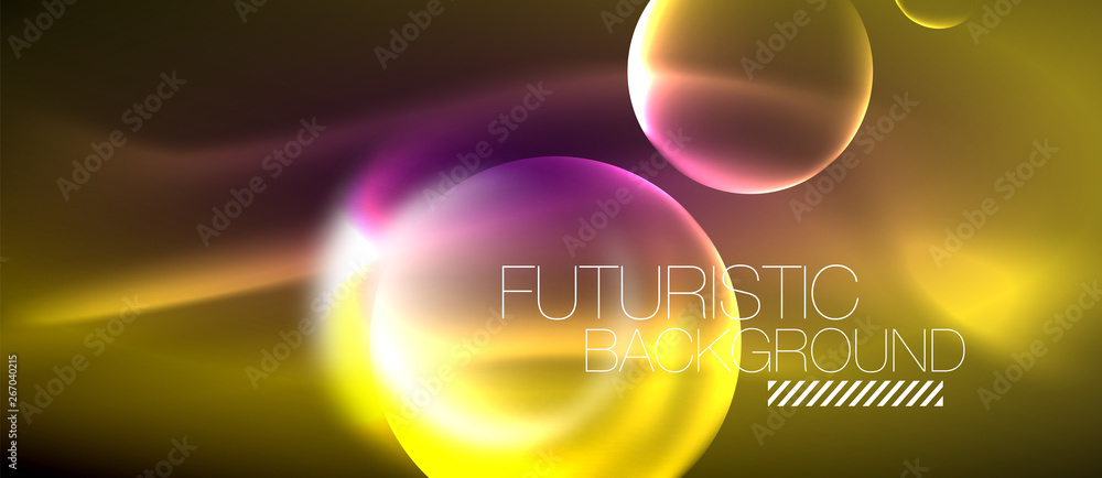 Blurred neon glowing round shapes, abstract circles and lights Blurred neon glowing round shapes, abstract circles and lights