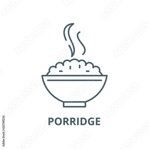 Porridge vector line icon, outline concept, linear sign