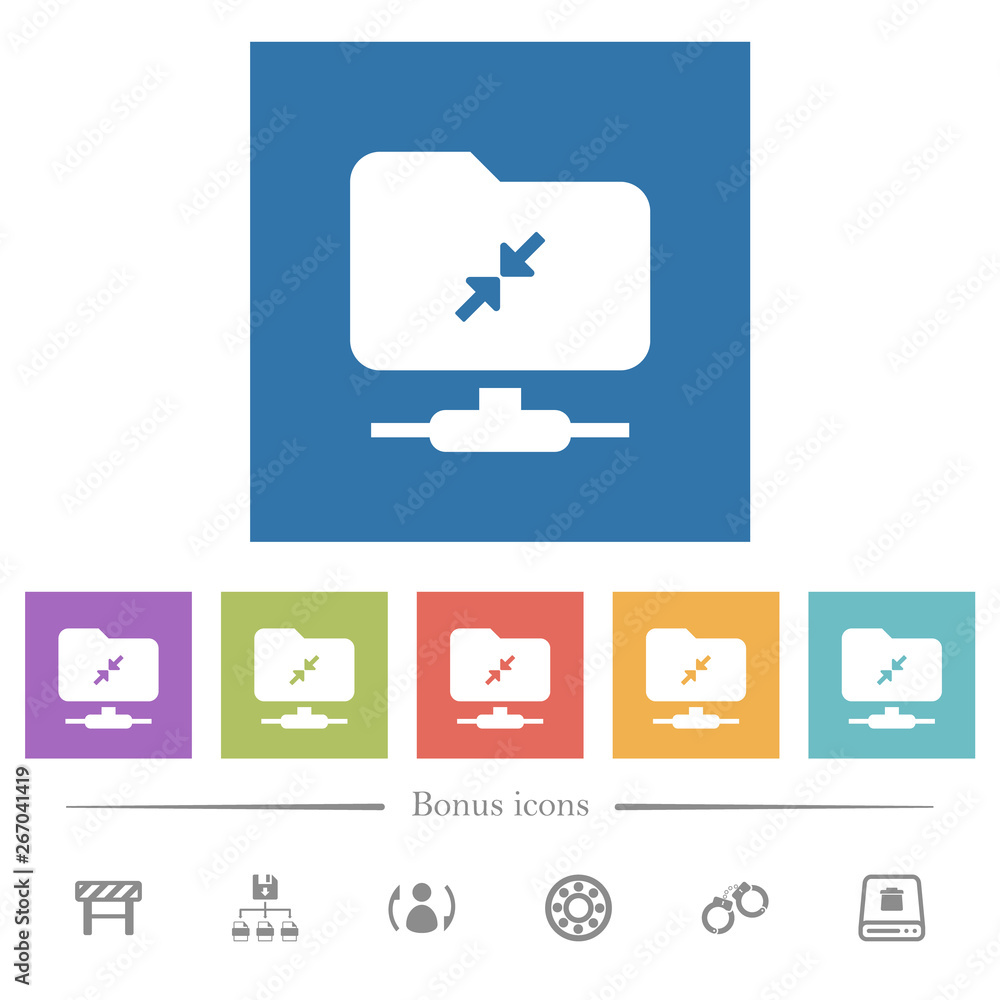 FTP compression flat white icons in square backgrounds FTP compression flat white icons in square backgrounds