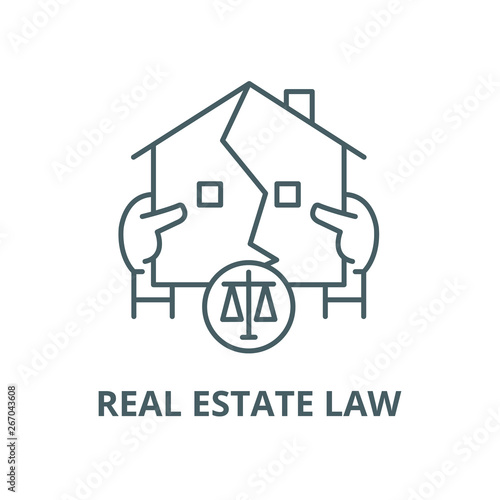 Real estate law vector line icon, outline concept, linear sign