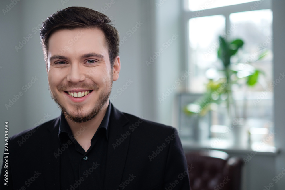 Confident young man attending job interview Confident young man attending job interview