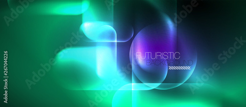 Neon glowing techno lines, hi-tech futuristic abstract background template