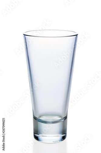Empty transparent glass for dessert or cocktail isolated on white