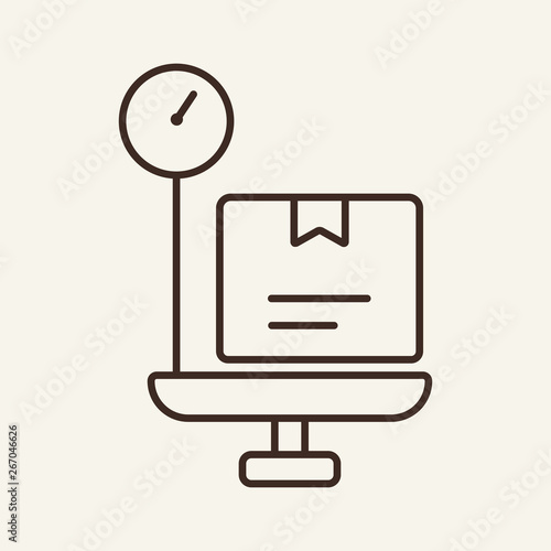 Box weight line icon
