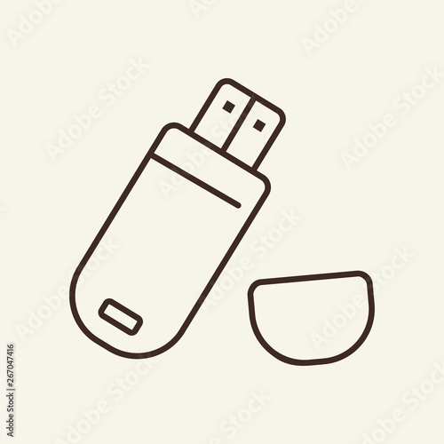 USB flash drive line icon