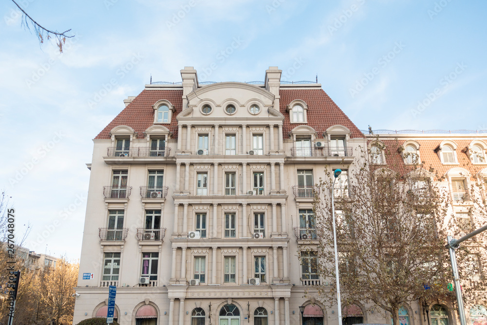 Fototapeta premium BEIJING, CHINA - DECEMBER 25, 2018: Italian style building in Tianjin , China