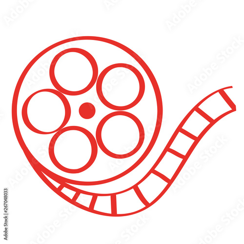 Handgezeichnete Filmrolle in rot