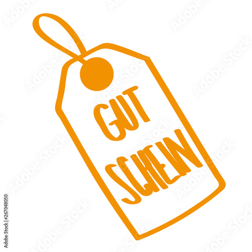 Handgezeichneter Gutschein-Anhänger in orange