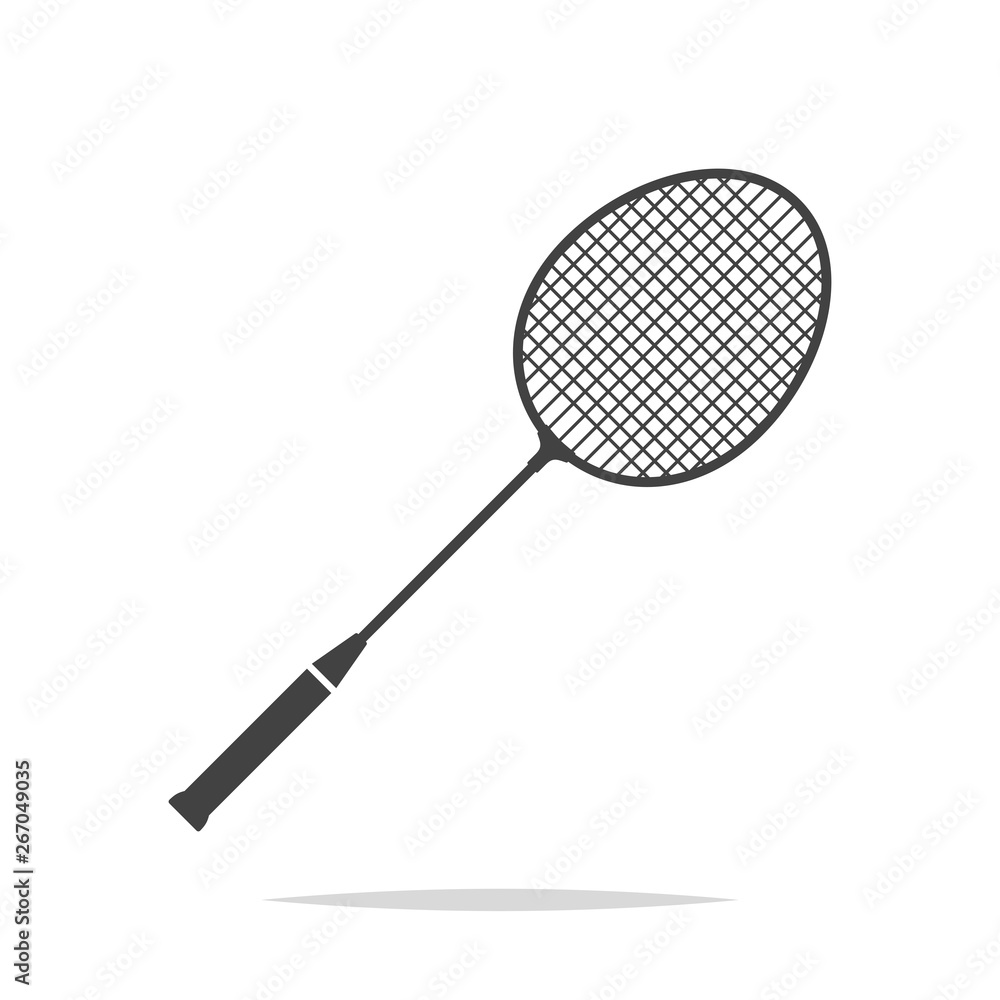 Badminton racket icon vector isolated Badminton racket icon vector isolated