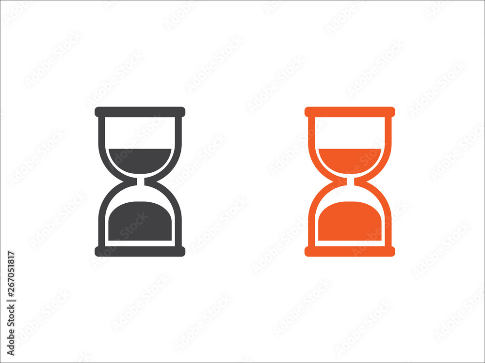 Hourglass icon vector isolated on white background. Hourglass icon vector isolated on white background.