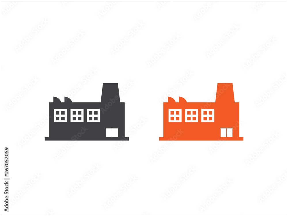 Industrial building icon vector isolated on white background.