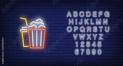 Popcorn and coke neon sign