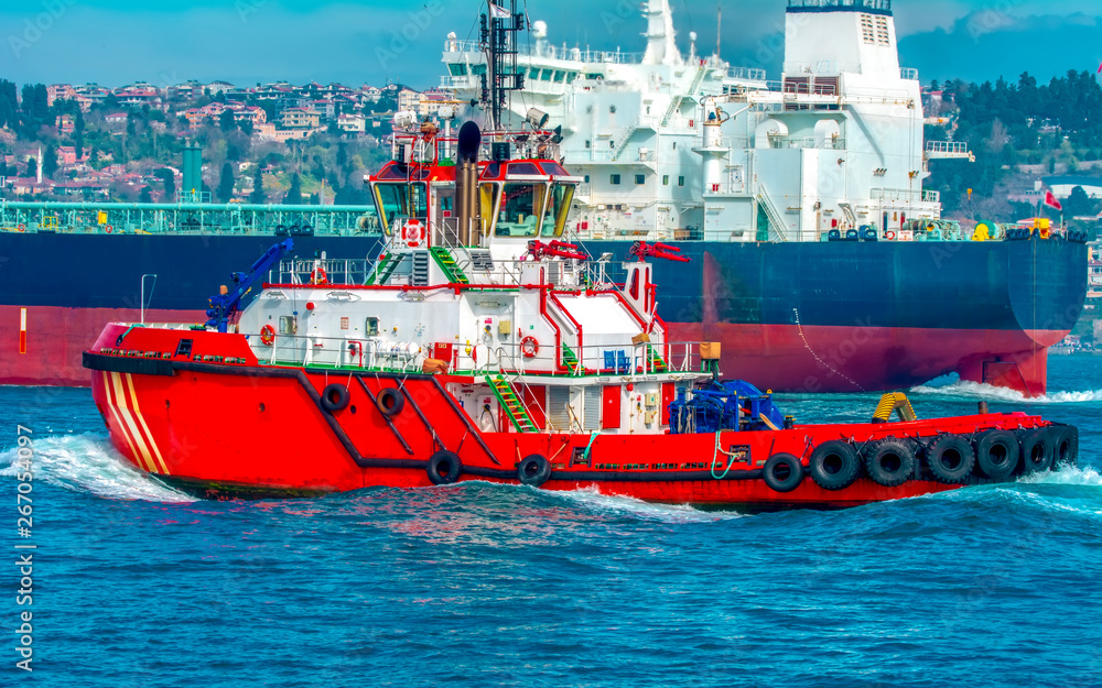 Fototapeta premium Coast Guard patrol boat rushing to the rescue