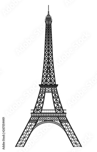 The Eiffel Tower, French landmark isolated on white background Vector © happysunstock