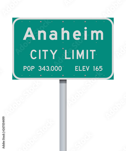 Anaheim City Limit road sign