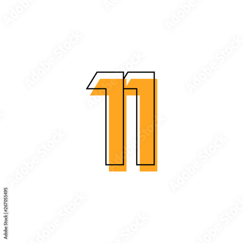 Number 11 Vector Template Design Illustration Design for Anniversary Celebration