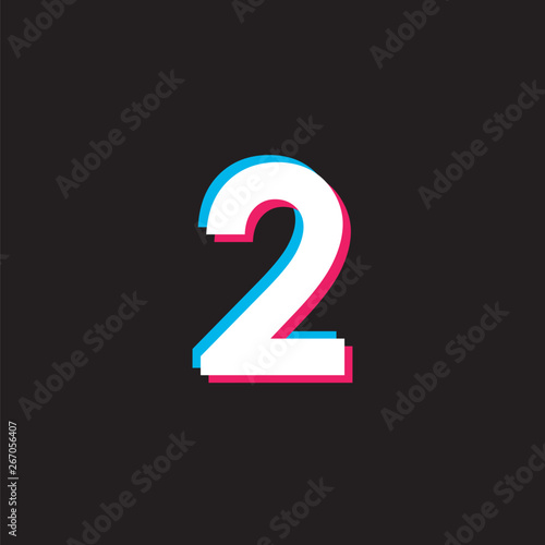 Number 2 Vector Template Design Illustration Design for Anniversary Celebration