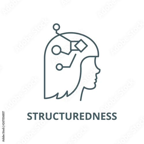 Structuredness vector line icon, outline concept, linear sign