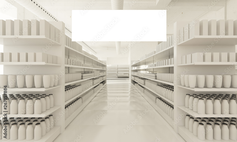 Obraz premium horizontal poster at white supermarket
