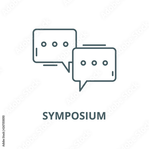 Symposium vector line icon, outline concept, linear sign