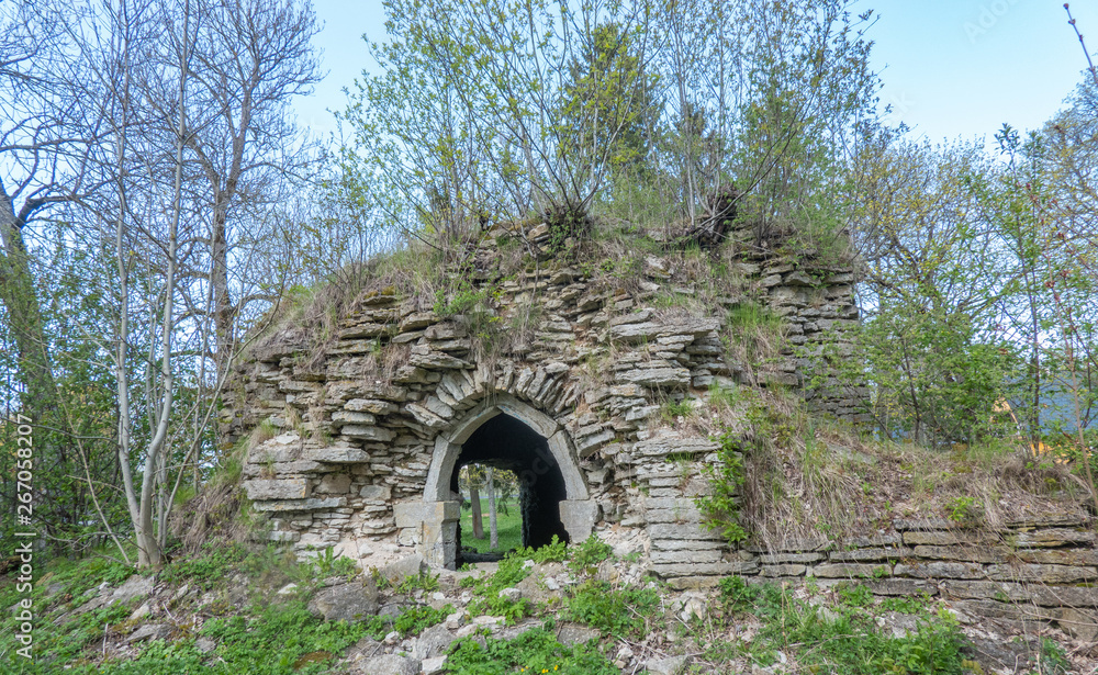 ruins of old slate building ruins of old slate building
