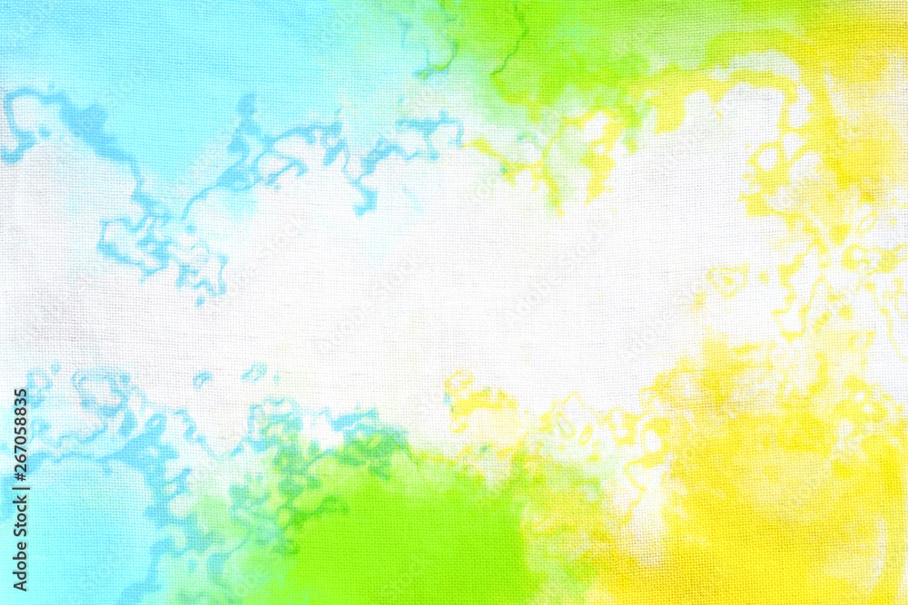 abstract tie dye pattern brushstrokes hand drawn on fabric texture background, digital painted.
