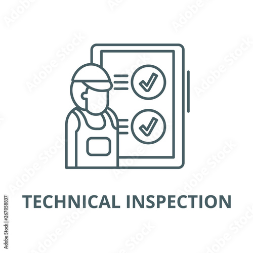 Technical inspection vector line icon, outline concept, linear sign