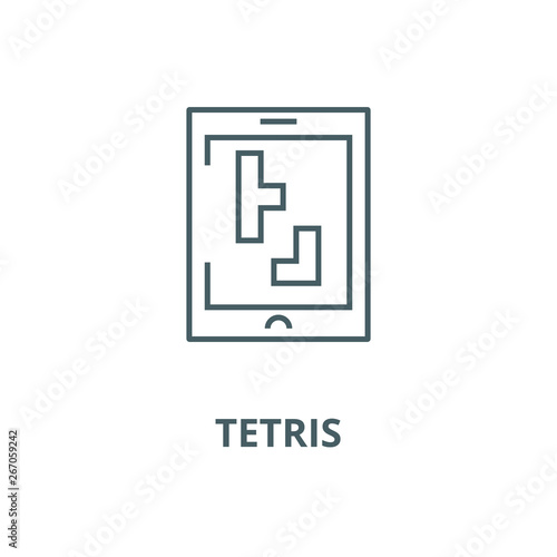 Tetris vector line icon, outline concept, linear sign