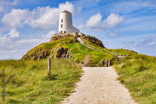 Twr Mawr, the old lighthouse on the tidal island of Ynys Llanddwyn, Newborough, Anglesey, Wales, UK
