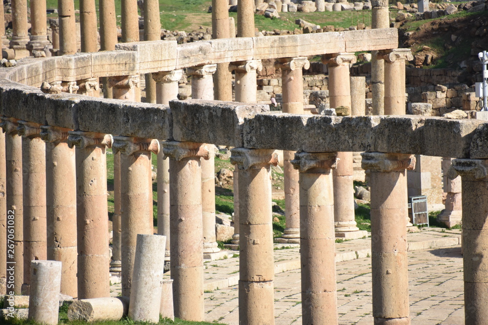 Oval Plaza Detail from Temple of Zeus 2, Jerash, Jordan Oval Plaza Detail from Temple of Zeus 2, Jerash, Jordan