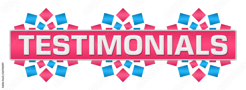 Testimonials Pink Blue Circular Blue Bar Testimonials Pink Blue Circular Blue Bar