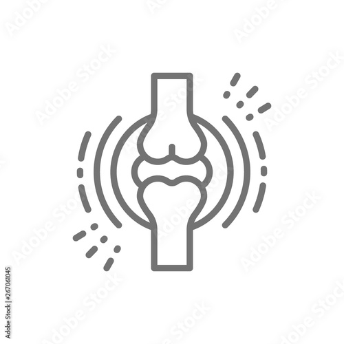 Joint pain, obesity, adiposity line icon.